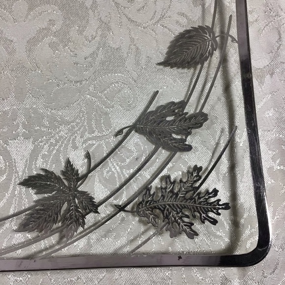 Vintage 1940’s Rectangular 25th Anniversary Clear Glass Tray with Silver… - Picture 6 of 6